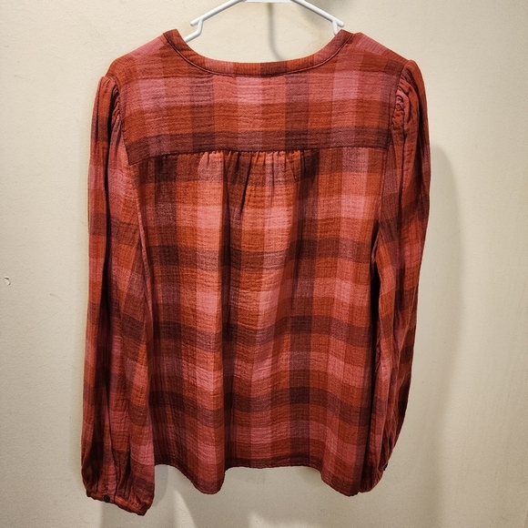 Universal Threads long Sleeves Plaid Crew Neck Casual Blouse size L NWT - Picture 11 of 12